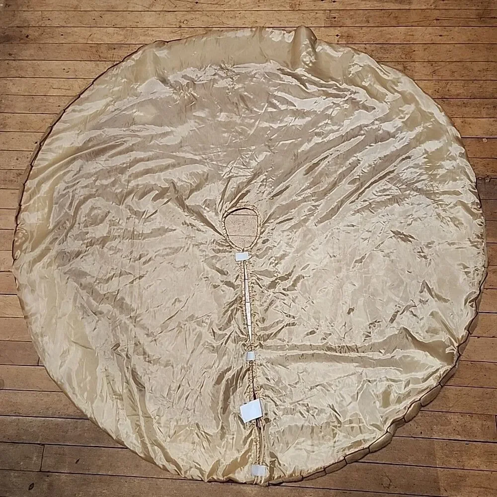 Red Suede Tree Skirt Deluxe Embroidery 48